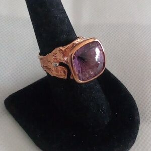 Gorgeous 11ct natural African amethyst cocktail ring Size 7💜🤗